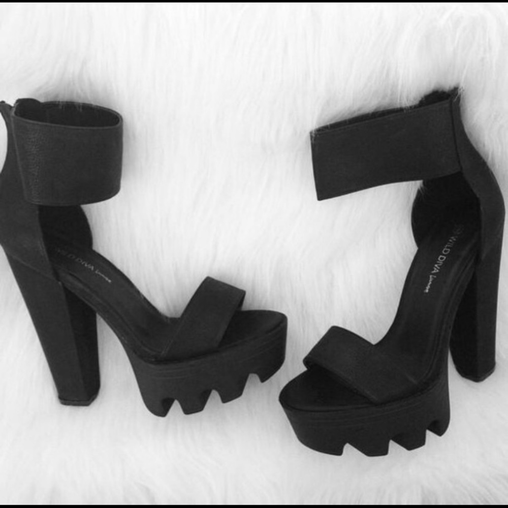 Wild Diva Platform ankle strap heels